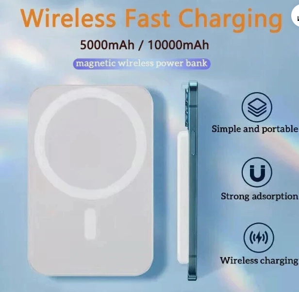 Power Bank - 5000mAh Magnetic Battery Charger for iPhone 12/13/14/15/16, Samsung Models