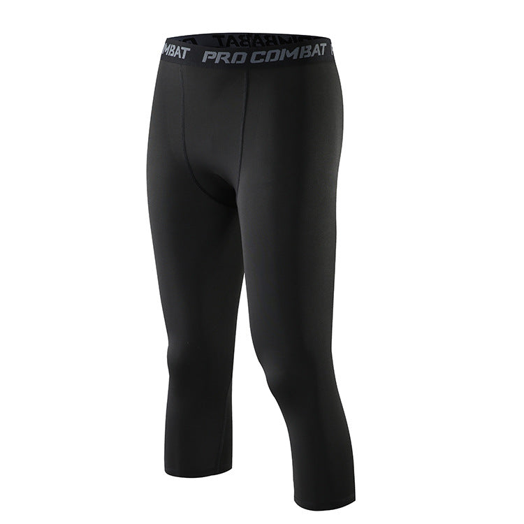 Men's Leggings High-elastic Quick-drying Track And Field Running Five-point Shorts Compression Basketball Bottoming Yoga Pants Fitness Trousers
