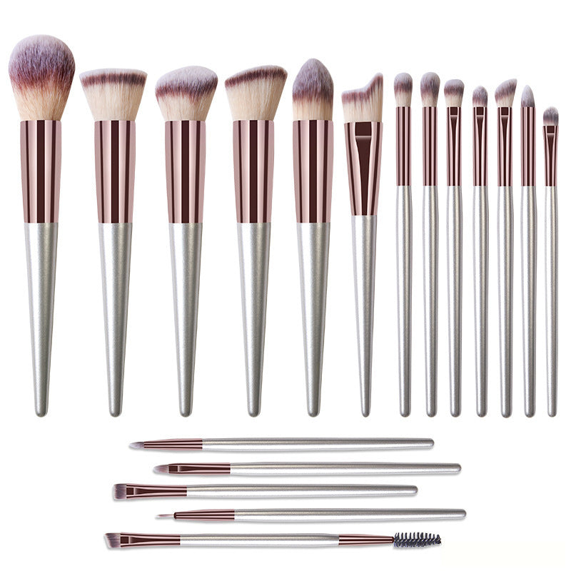 18 Makeup Brushes Champagne Gold Powder Blush Eye Shadow Concealer Blooming Suit Beauty Tools