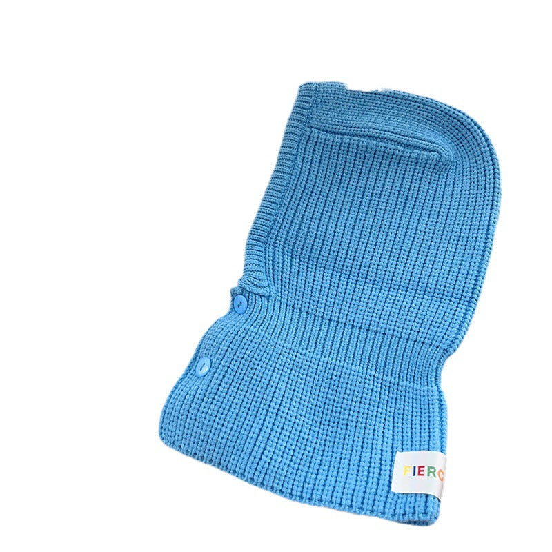 Children's One-piece Hat Dopamine Boys And Girls Solid Color All-match Knitted Hat Baby Autumn And Winter Earmuffs Warm Fashion