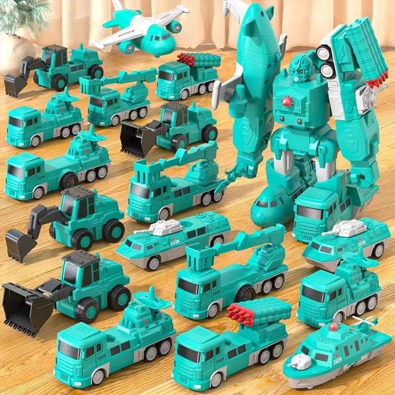 Children's Magnetic Splicing Toy Car Boy Magnetic Block Assembly Engineering Vehicle Deformation Robot 3 A 6 Years Old