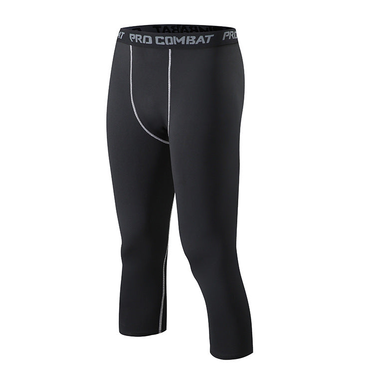Men&#039;s Leggings High-elastic Quick-drying Track And Field Running Five-point Shorts Compression Basketball Bottoming Yoga Pants Fitness Trousers