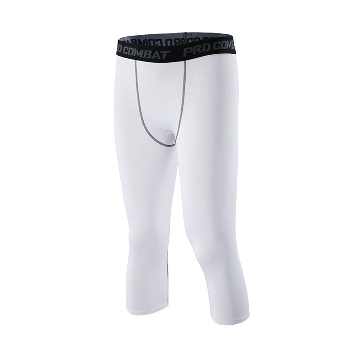 Men&#039;s Leggings High-elastic Quick-drying Track And Field Running Five-point Shorts Compression Basketball Bottoming Yoga Pants Fitness Trousers