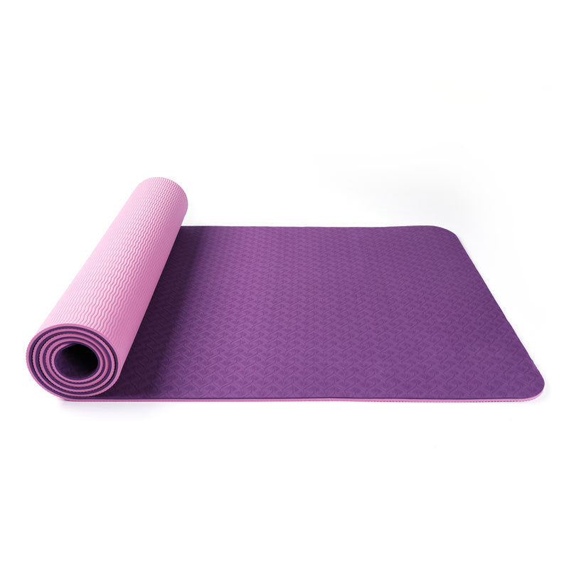 6MM Double-layer Two-color TPE Yoga Mat Factory Spot Money Sports Fitness Mat Manufacturers Wholesale