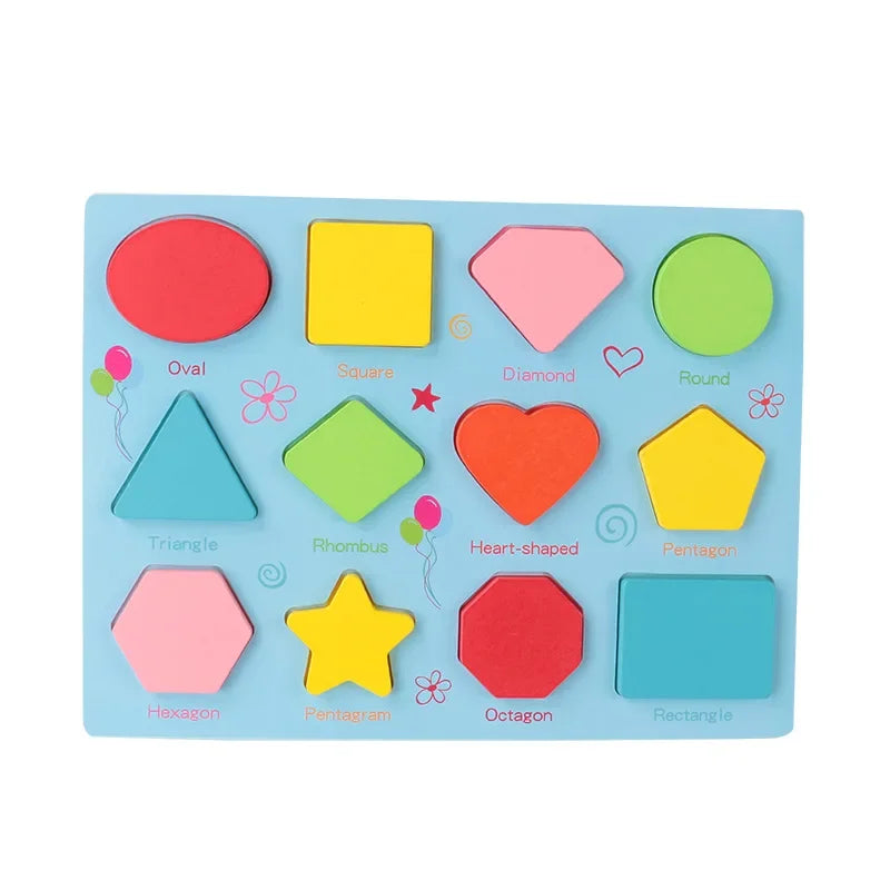 Children&#039;s Early Education Digital Alphabet Shape Cognitive Board Baby&#039;s Three-Dimensional Wooden Hand-Grasping Jigsaw Puzzle Intelligence Toys