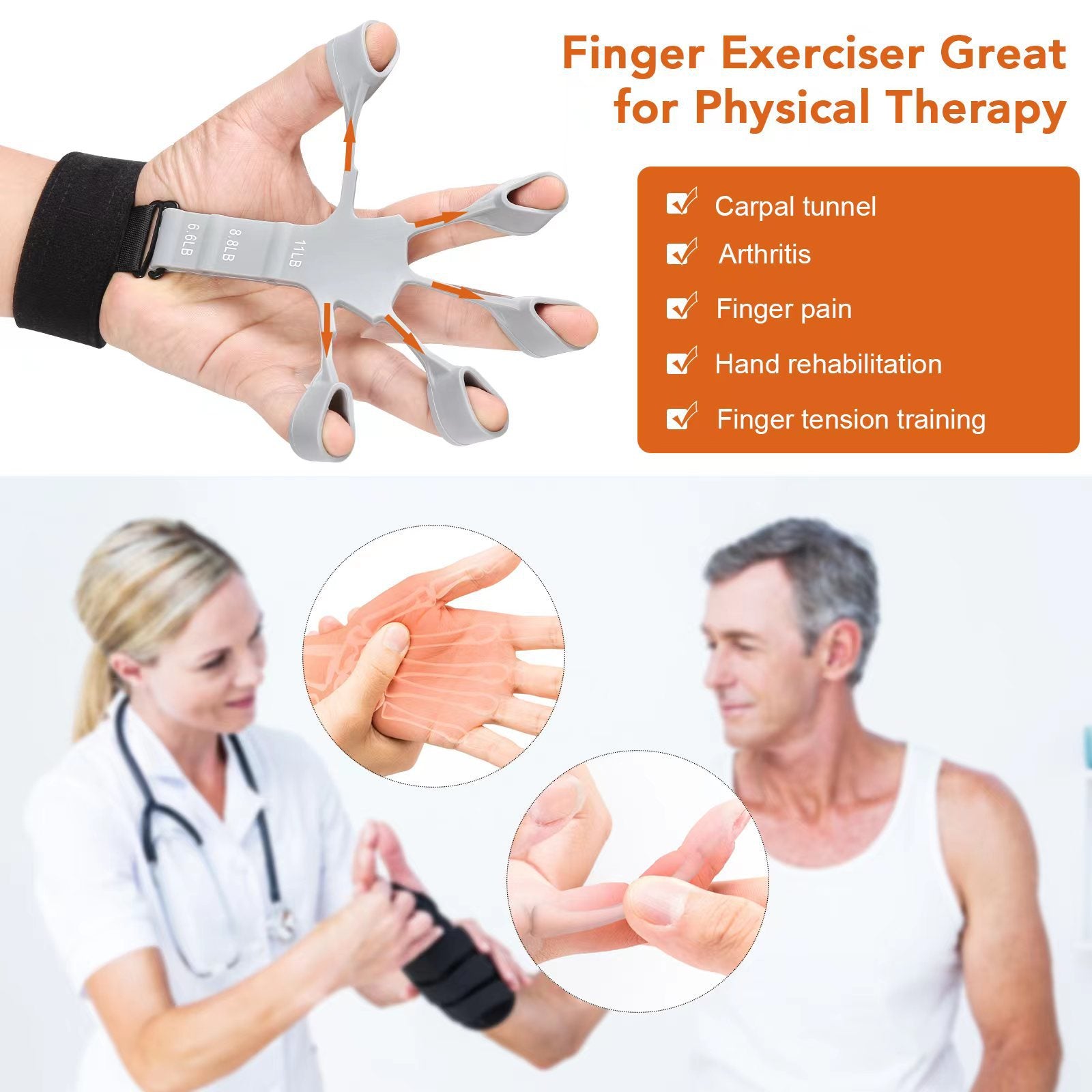 Silicone 5-finger Wrist Tensioner, Finger Trainer, Shooting Posture Corrector, Finger Grip Enhancement Device