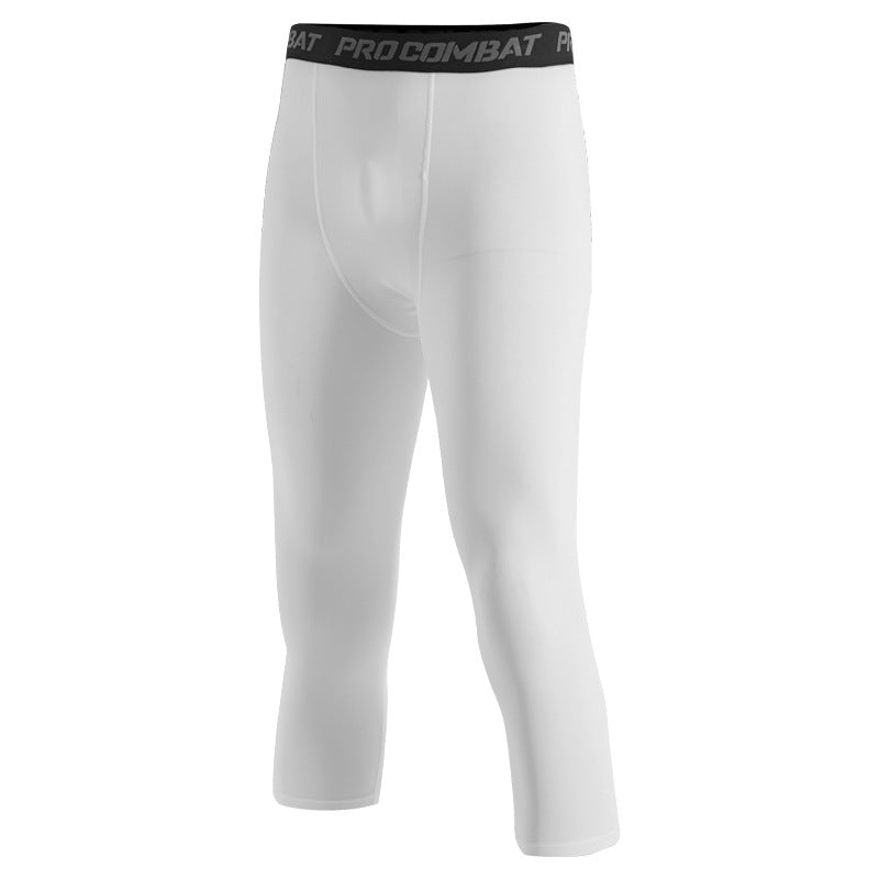 Men&#039;s Leggings High-elastic Quick-drying Track And Field Running Five-point Shorts Compression Basketball Bottoming Yoga Pants Fitness Trousers