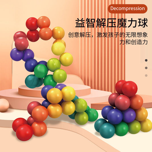 Tiktok New Product Versatile Decompression Ball Educational 3D Stereo Rubik&#039;s Cube Ball Finger Vent Toy Fingertip Decompression Toy