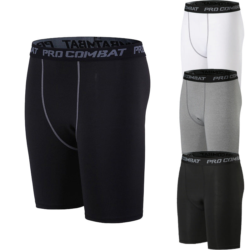 Men&#039;s Leggings High-elastic Quick-drying Track And Field Running Five-point Shorts Compression Basketball Bottoming Yoga Pants Fitness Trousers