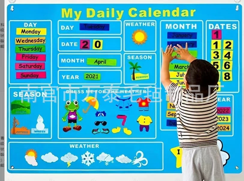 Cross-border Felt Learning Board Puzzle Diy Wholesale Wall Hanging Felt Story Board Children Busy Board New Style
