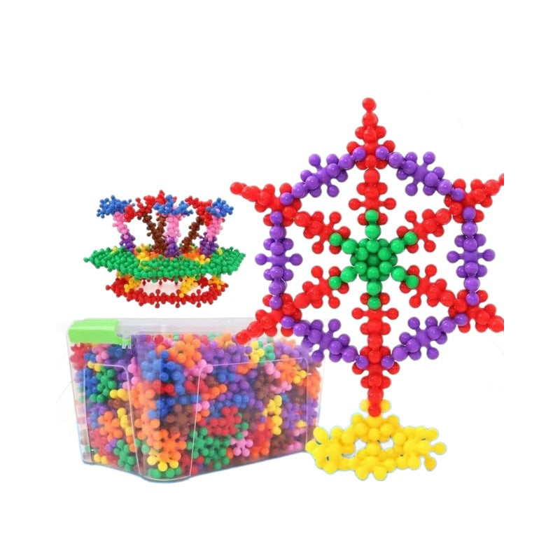 Puzzle Stereo 3D Rotatable Plum Blossom Building Blocks Snowflake Pieces Assembled Enlightenment Boys And Girls Holiday Gifts