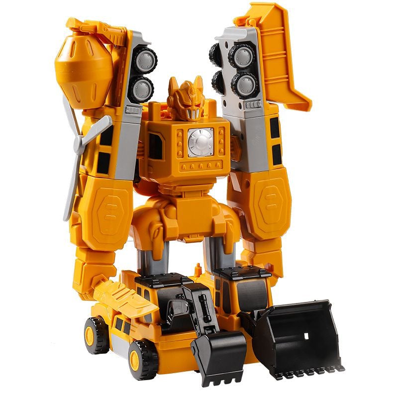 Children&#039;s Magnetic Splicing Toy Car Boy Magnetic Block Assembly Engineering Vehicle Deformation Robot 3 A 6 Years Old