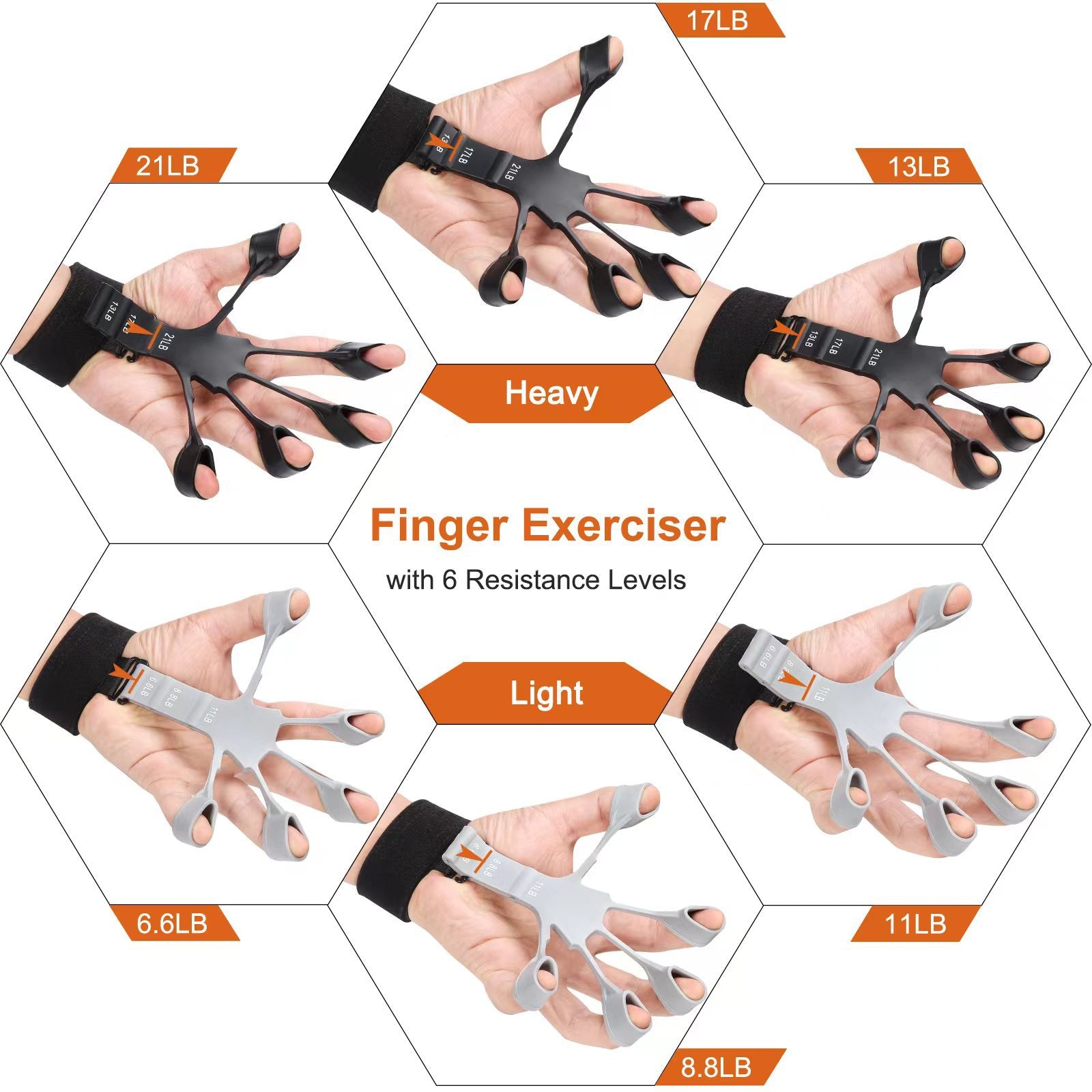 Silicone 5-finger Wrist Tensioner, Finger Trainer, Shooting Posture Corrector, Finger Grip Enhancement Device