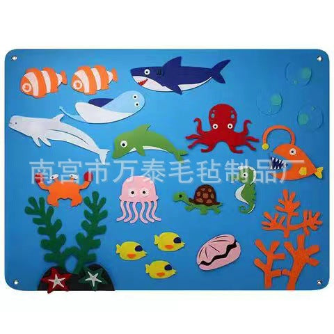 Cross-border Felt Learning Board Puzzle Diy Wholesale Wall Hanging Felt Story Board Children Busy Board New Style