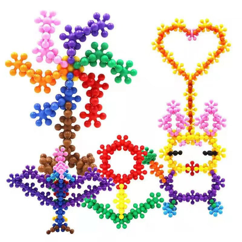 Puzzle Stereo 3D Rotatable Plum Blossom Building Blocks Snowflake Pieces Assembled Enlightenment Boys And Girls Holiday Gifts