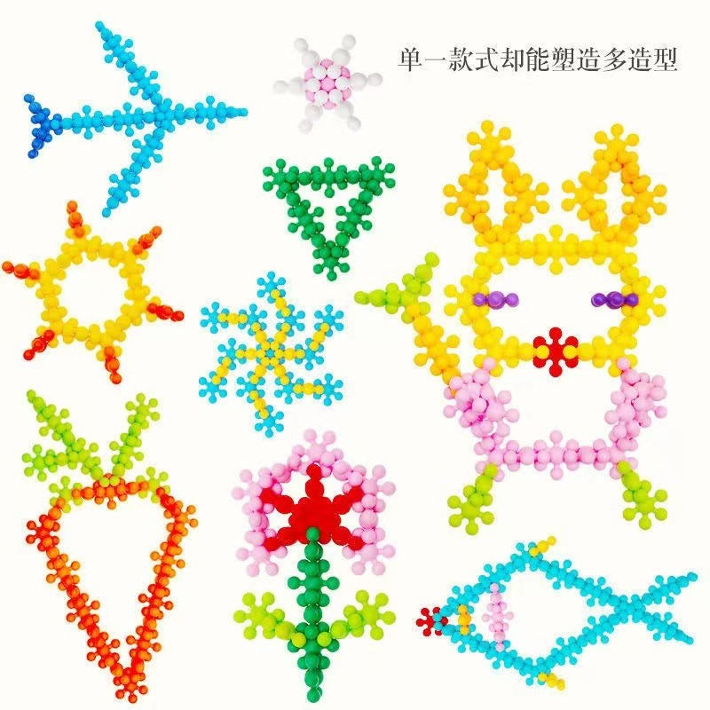 Puzzle Stereo 3D Rotatable Plum Blossom Building Blocks Snowflake Pieces Assembled Enlightenment Boys And Girls Holiday Gifts