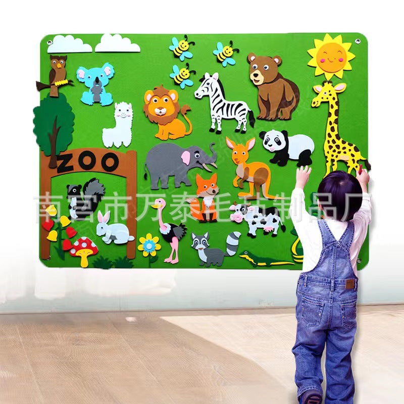 Cross-border Felt Learning Board Puzzle Diy Wholesale Wall Hanging Felt Story Board Children Busy Board New Style