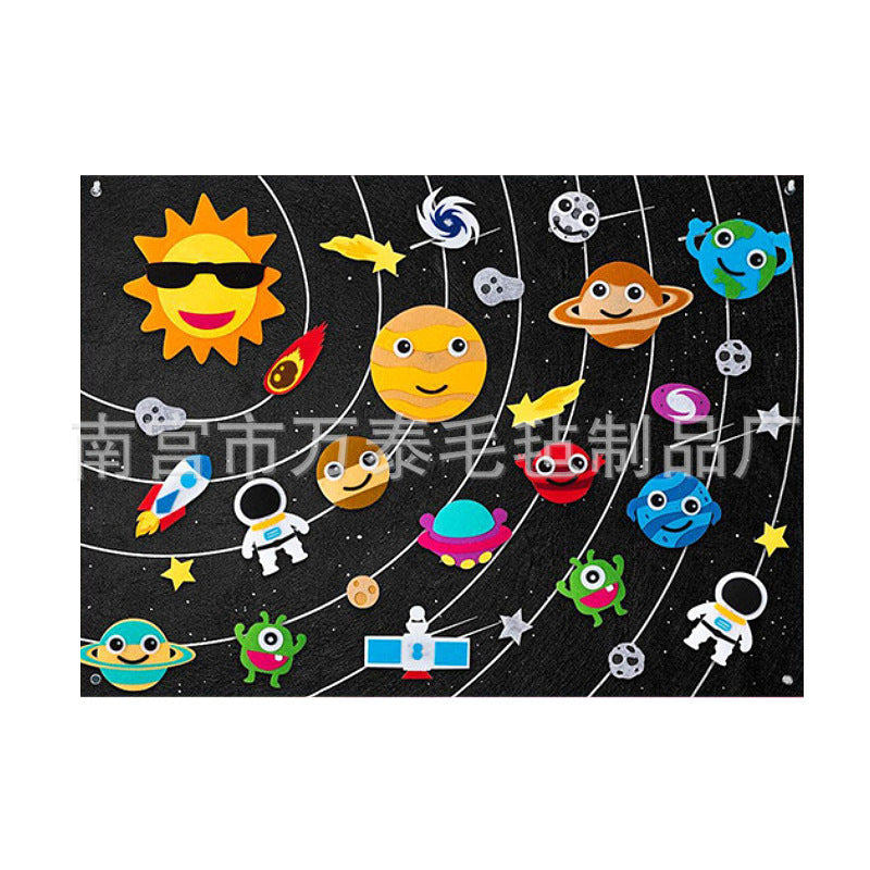 Cross-border Felt Learning Board Puzzle Diy Wholesale Wall Hanging Felt Story Board Children Busy Board New Style