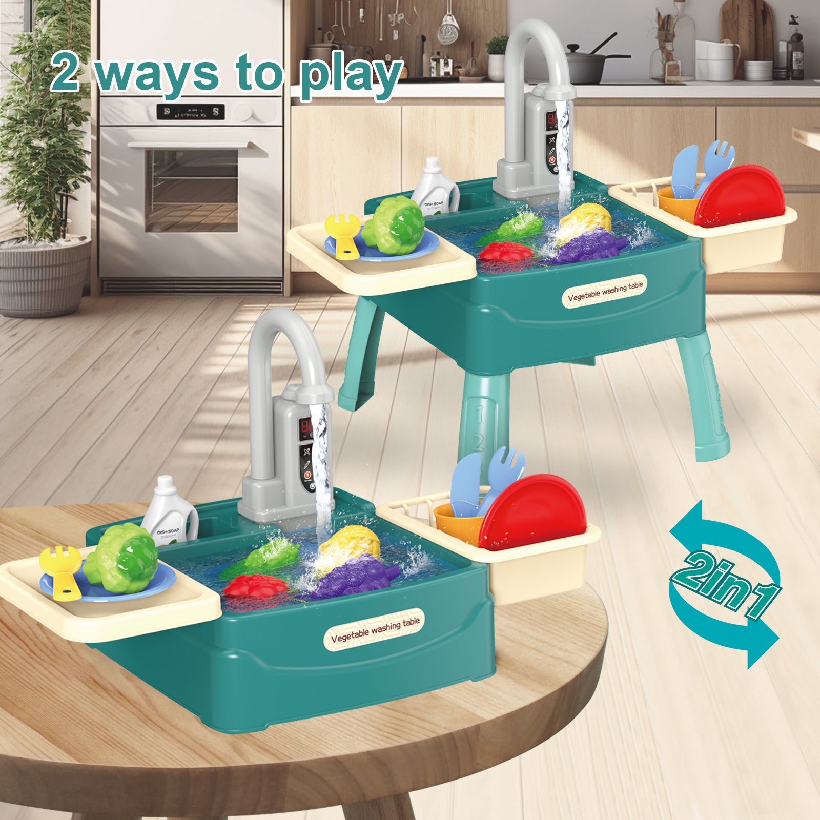 Children&#039;s Dishwasher Toy Simulation Kitchen Dishwasher Electric Circulation Water Washing Basin Play House Mini Set