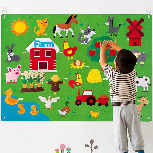 Cross-border Felt Learning Board Puzzle Diy Wholesale Wall Hanging Felt Story Board Children Busy Board New Style