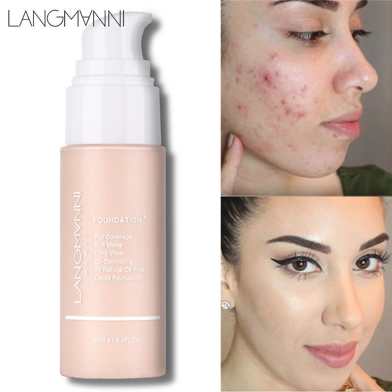 Press-on Liquid Foundation Matte Kong Oil Concealer Liquid Foundation European And American Makeup
