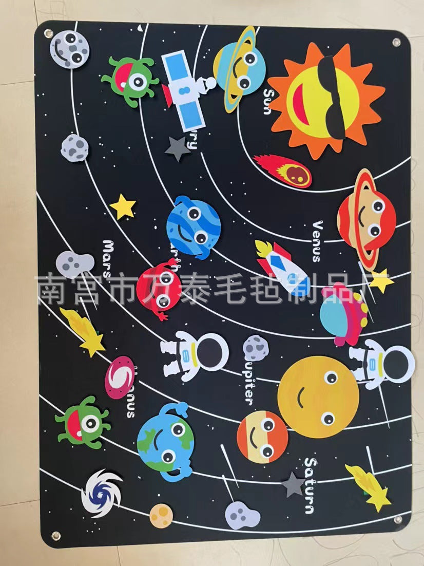 Cross-border Felt Learning Board Puzzle Diy Wholesale Wall Hanging Felt Story Board Children Busy Board New Style